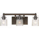 Travers 3 Light 23 inch Rubbed Bronze Bath Vanity Wall Light